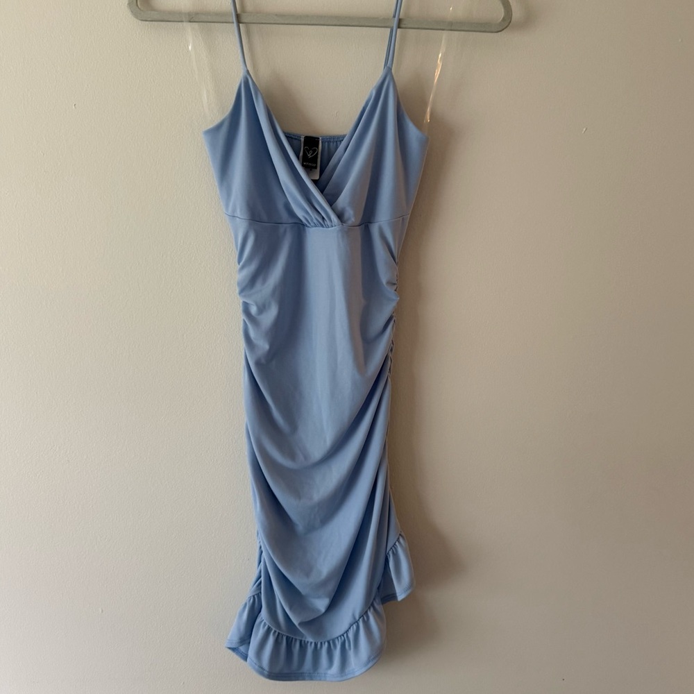 Windsor Sky Blue Ruched Super Stretchy Dress